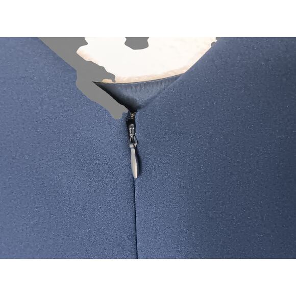 New with Tags Betsey Johnson Navy Ruffle Hem Midi Dress Sz 10  Sheath Cocktail - Picture 9 of 14